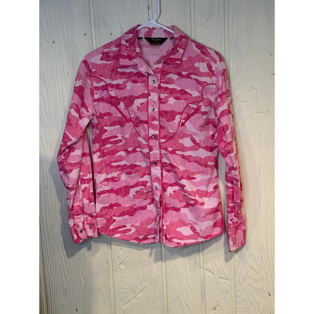 Walls Pink Camo Button Down Western Shirt Women's M